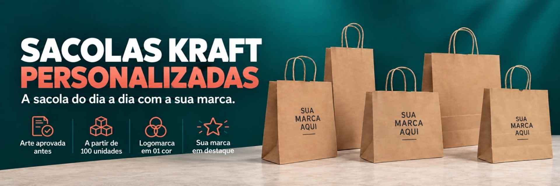 Sacolas kraft personalizadas com a sua marca